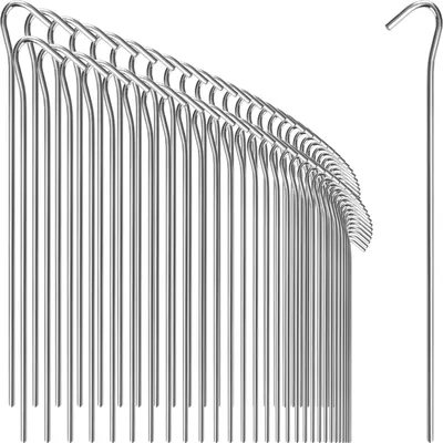 Zdjęcie produktu dla com-four® 72x stalowe szpilki namiotowe 23 cm x Ø 4 mm - długie i wytrzymałe szpilki do użytku na kempingu i na zewnątrz - idealne do normalnego podłoża