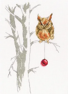 Obrázek produktu pro Sada pro výšivku RTO, křížkový steh, motiv "Čekání na svátky", schéma, plátno Aida 14, rozměry 16,5 x 27 cm