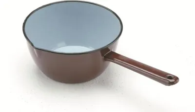 Image de Casserole conique en émail 12cm - marron