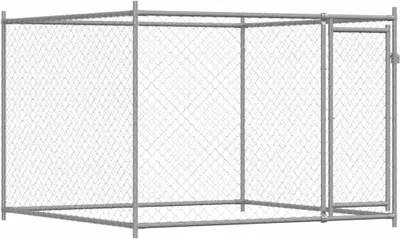 Produktbild von vidaXL Hundezwinger mit Tür Grau 2x2x1,5 m Verzinkter Stahl
