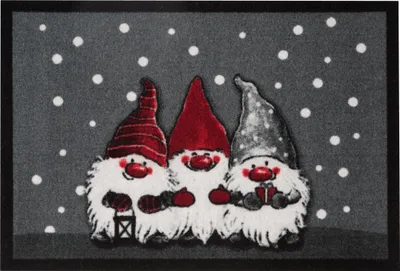 Zdjęcie produktu dla mata świąteczna 40x60 cm - 3 krasnale 103037 - na zewnątrz i do domu