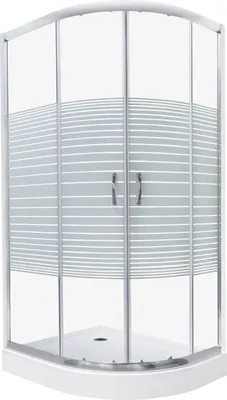 Produktbild von Kerra Madera 100x80 links Duschkabine mit Duschwanne, 4mm ESG Sicherheitsglas, transparent mit weißen Streifen