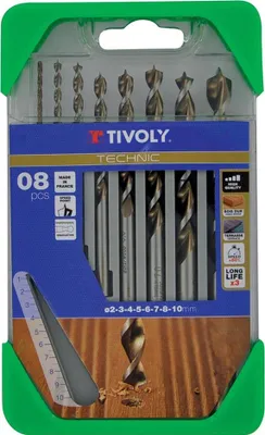 Productafbeelding van Tivoly - Tivoly - HSS-boorset voor hardhout met snelheidsbegrenzer - 8-delig - EU -