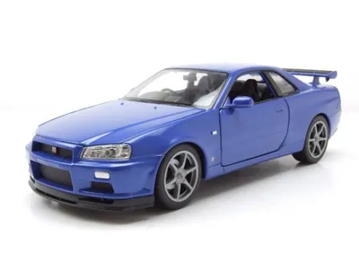Produktbild von Welly 24108B Nissan Skyline GT-R R34 blau 1:24