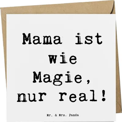Produktbild von Mr. & Mrs. Panda Glückwunschkarte Spruch Magische Mama - Weiß - Geschenk, Klappkarte, anlasskarte, Zauberin, Fürsorge, faltkarte, Grußkarte, doppelkarte, Freude, Jubiläen