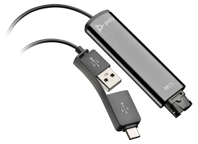 Produktbild von HP Poly DA75 USB-zu-QD-Adapter TAA, Schnittstellenadapter, 38 g, Schwarz