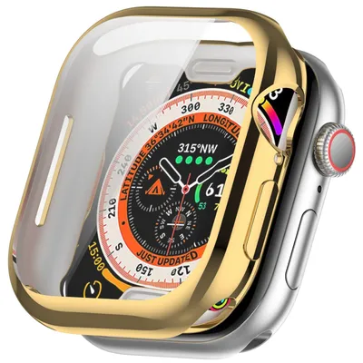 Image de Pour Apple Watch Series 11 / 10 42mm Full Cover Soft TPU All Inclusive Smart Case Protection Cover Gold