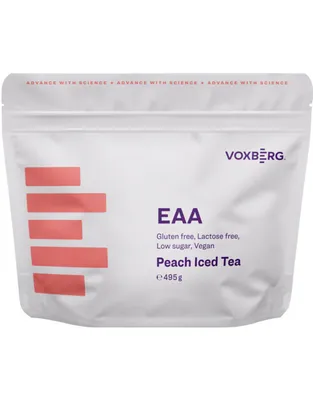Immagine prodotto di Voxberg EAA 495 g, tè freddo alla pesca con aminoacidi essenziali / EAA: aminoacidi essenziali / Aminoacidi essenziali in gusti rinfrescanti