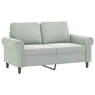Produktbild von 2-Sitzer-Sofa Hellgrau 120 cm Samt