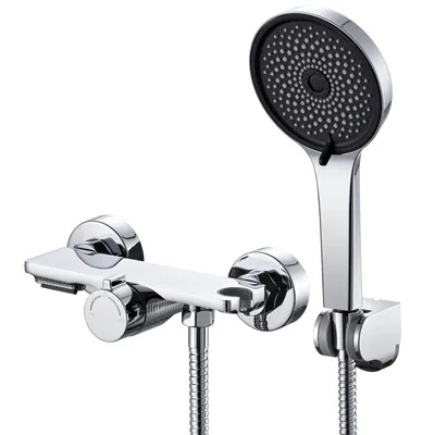 Produktbild von Auralum Wasserfall Badewanne Duschset mit 5 Funktionen Handbrause, Chrome Badewannenarmatur, Duschsystem Duschset für Badewanne und Badezimmer