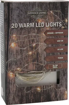 Produktbild von HIT 23139452 - Drahtbeleuchtung 20 LED / 200cm / Timer / IP44