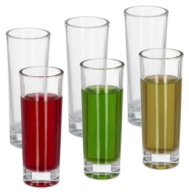 Shotgläser 6er Set, 6 cl, lang, transparent, spülmaschinengeeignet