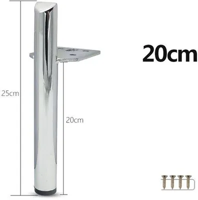 Image de Pieds de table pour tables de salon, pieds de table pour meubles de salon, pieds de table pour tables de salon, accessoires pour pieds de table - Argent 20 cm