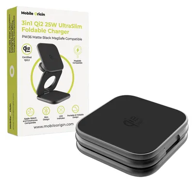 Produktbild von Mobile Origin MO-USF-PW36-BLK, Drinnen, USB, Kabelloses Aufladen, Schwarz