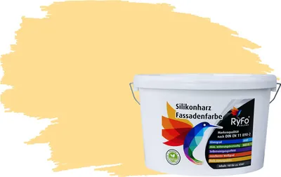 Produktbild von RyFo Colors Silikonharz Fassadenfarbe Lotuseffekt Trend Orangetöne Orangegelb 10l  - bunte Fassadenfarbe, weitere Orange Farbtöne und Größen erhältlich, Deckkraft Klasse 1