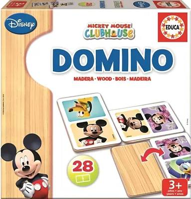 Produktbild von Educa Mickey und Minnie Domino aus Holz, 28 Teile, ab 3 Jahren (16037) EDUCA