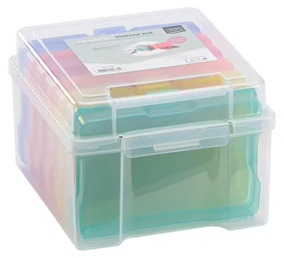 Productafbeelding van Vaessen Creative, kleurrijke opbergbox met 6 vakken, 21 x 18,5 x 14 cm