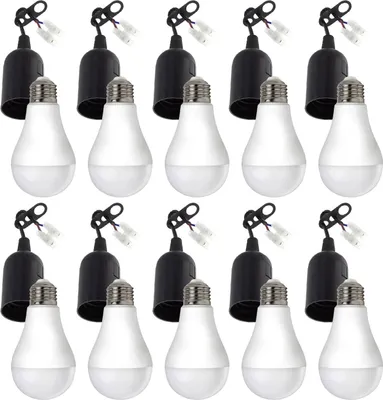 Produktbild von 10er Vorteilspack E27 Baufassung für Umzüge mit Lüsterklemme - inkl. 10x LED Lampe E27- A60 - 10W 3000K Warmweiß