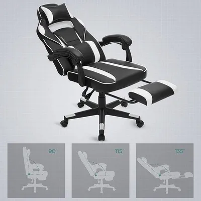 Produktbild von Famanu Gamingstuhl mit Fußstütze - Ergonomisch, Höhenverstellbar