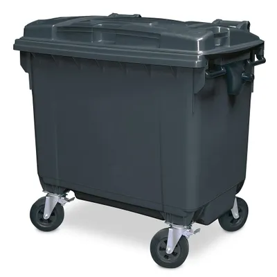 Produktbild von Müllcontainer/MGB 660 Liter, grau, EN 840-6, BxTxH 1360 x 765 x 1235 mm