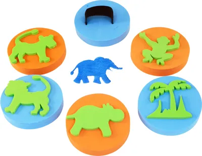 Produktbild von EDUPLAY 370017 Handflächenstempel Dschungel 6er Set, mehrfarbig