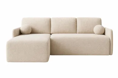 Produktbild von Ecksofa SOFI L-Form, Universal, Modernes Bettsofa mit Schlaffunktion und Bettkasten, Schlafsofa, Couch beidseitig montierbar, BEIGE - ABRIAMO 03, KI-generiertes Bild