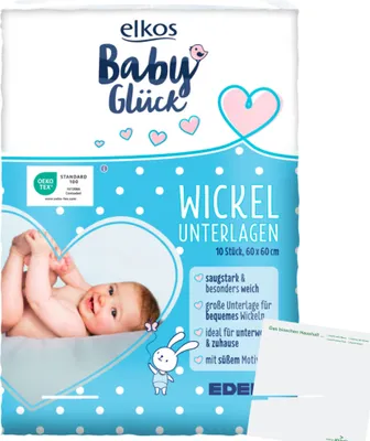Produktbild von Elkos Baby Wickelunterlage (10er Packung) + usy Block