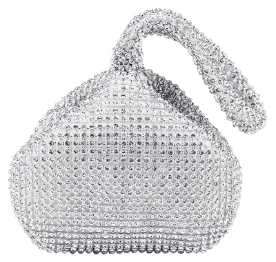 Productafbeelding van MAXQUU 1 Avondtasje met strasssteentjes, zilveren clutch, damesclutch, retro-avondtas
