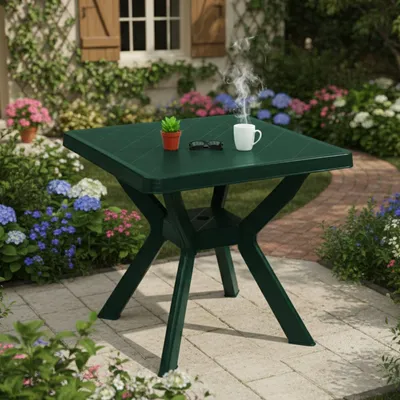 Immagine prodotto di Normandy - Tavolo da Esterno, 79x79x72h cm Verde, 4 Posti  Italy