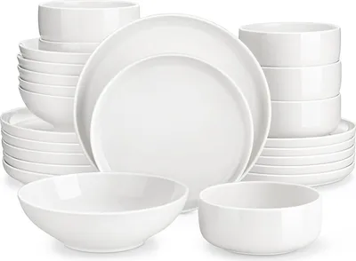 Produktbild von Porzellan Tafelservice Kombiservice 24-teilig Weiß MALACASA Luna