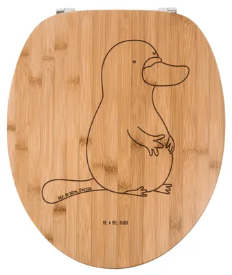Produktbild von Mr. & Mrs. Panda Toilettendeckel Schnabeltier Mut - Transparent - Geschenk, Arbeit, Motivation, Urlaub, Weltreise, WC-Brille, WC Deckel, Brille, Sitz, Neuanfang, holz