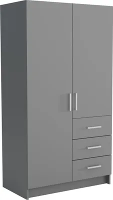 Produktbild von Masseno Drehtürenschrank PINELLO 96/177/50 cm 2-türig Schlafzimmer Schrank Kleiderschrank Graphitfarben