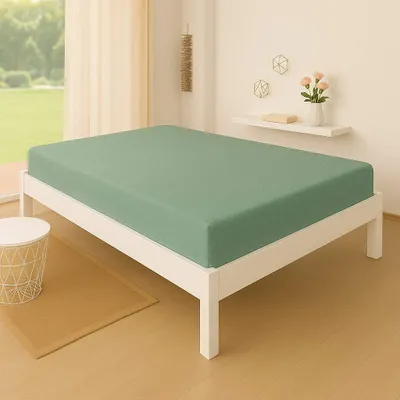 Produktbild von Traumschlaf Melange Biber Spannbetttuch 180x200 cm salbei