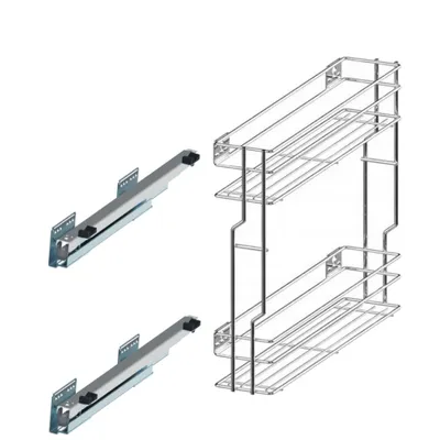 Image de Coulisse de meuble bas 2 étages Coulisse de meuble de cuisine avec Softclose pour armoires : 200 mm - Gauche