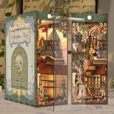 Produktbild von DIY Book Nook Romeo und Julia - 3D-Puzzle - 212 Teile - Miniaturhaus aus Holz - mit LED