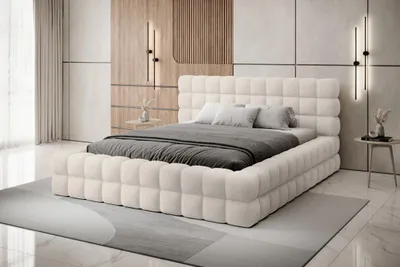 Obrázek produktu pro Čalouněná postel s úložným prostorem 140x200 DELVIRO - bílá 1