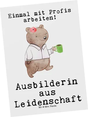 Produktbild von Mr. & Mrs. Panda Postkarte Ausbilderin Leidenschaft - Weiß - Geschenk, Ausbilderprüfung, Postkarten, Spruch, Ansichtskarte, Witzig, Beruf, Lustig, Ansichtskarten