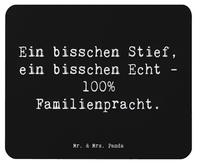 Produktbild von Mr. & Mrs. Panda Mauspad Spruch Liebe Stiefenkel - Schwarz - Geschenk, handgemacht, mousematte, Verwandte, laptop mousepad, Großeltern, Patchworkfamilie, Familienbindung
