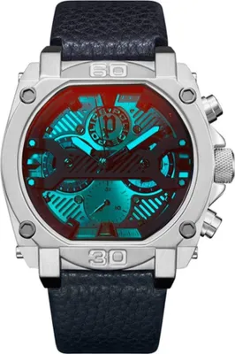 A close-up studio shot of a Police brand watch.