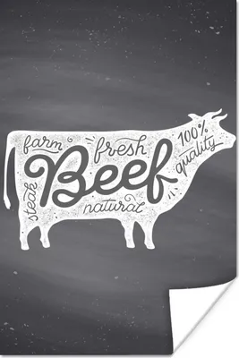 Produktbild von MuchoWow® Poster Kuh - Tier - Steak 80x120 cm - Papierdruck