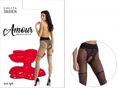Produktbild von Schwarze Strumpfhose wie ein gepunkteter Strumpf aus dem Schrittloch Schwarz 5-6