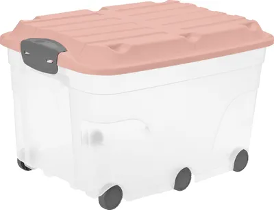 Produktbild von Rollbox mit Deckel 57 l ROLLER 6, Farbe:Linnea pink ged.