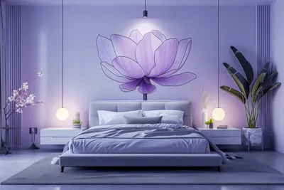 violette Lotusblüte – Decords Wandtattoo, Produktansicht 1