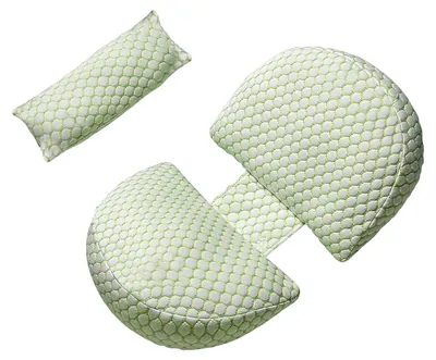 Image de Coussin de grossesse, forme en U, soutien du corps, vert