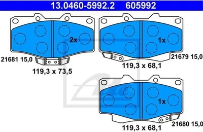 Produktbild von Ate Bremsbelagsatz, Scheibenbremse  13.0460-5992.2