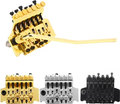 Obrázek produktu pro Příslušenství pro elektrickou kytaru, praktický systém tremolo můstku v chromovo-stříbrné kompaktní velikosti, pro hudební nadšence, pro metalové koncerty, pro výuku hudby (Golden)