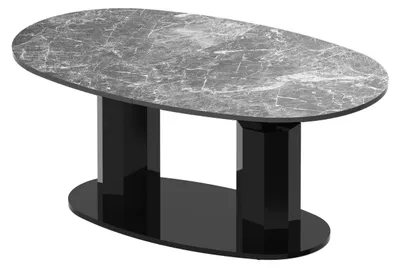 Produktbild von Design Couchtisch HBL-111 Tisch stufenlos höhenverstellbar ausziehbar oval Esstisch