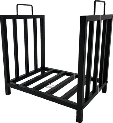 Image de Étagère à bois de chauffage, métal lourd, design peu encombrant, noir B