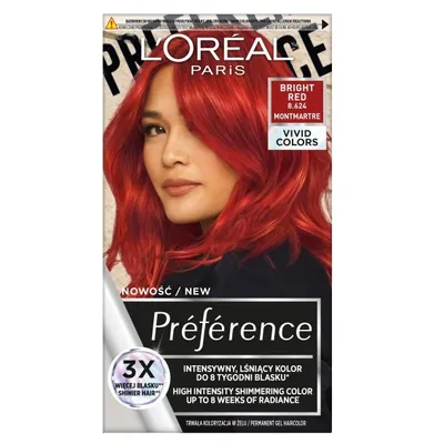 Zdjęcie produktu dla L'Oreal Paris Preference Vivid Colors Trwała farba 8.624 Bright Red