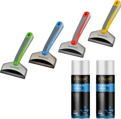 Produktbild von vasalat Scheibenenteiser 2x Enteiserspray Auto 400ml + 4x Eiskratzer Kunststoff